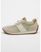 Big Star Pantofi sport low-cut cu detalii de piele intoarsa - Alb/Maro scortisoara/Verde pal