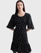 Big Star Rochie evazata cu imprimeu floral Bryana - Negru