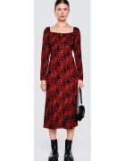 Big Star Rochie midi cu decolteu patrat Kiara - 65987 - Rosu/Negru