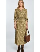 Big Star Rochie midi cu imprimeu floral si decolteu in V - Galben