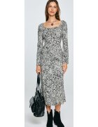 Big Star Rochie midi cu imprimeu si decolteu patrat Kiara