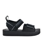 Big Star Sandale cu talpa wedge si inchidere velcro - Negru