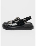Big Star Sandale slingback de piele lacuita - Negru