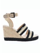 Big Star Sandale wedge cu iuta impletita - Negru/Crem