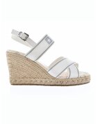 Big Star Sandale wedge cu logo - Alb