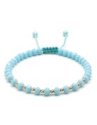 BIJUTERIA NEAGRA Bratara cu 10 bile din AUR 14K si cristale Baby Blue - barbat