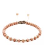 BIJUTERIA NEAGRA Bratara cu 10 bile din AUR 14K si cristale Bej Rose - barbat