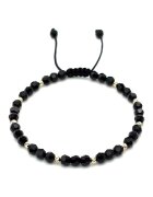 BIJUTERIA NEAGRA Bratara cu 10 bile din AUR 14K si Cristale Preciosa - reglabila - dama