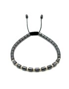 BIJUTERIA NEAGRA Bratara cu 10 bile din AUR 14K si Hematit - reglabila - barbat