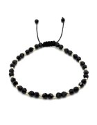 BIJUTERIA NEAGRA Bratara cu 16 bile din AUR 14K si Cristale Preciosa - reglabila - barbat