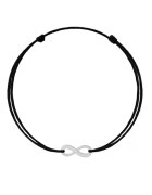 BIJUTERIA NEAGRA Bratara cu pandantiv Infinit din Argint 925 - snur negru reglabil