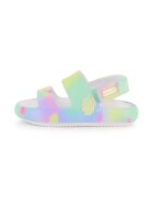 Billieblush Sandale cu velcro si text - Galben/Verde pal