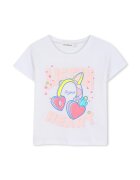 Billieblush Tricou de bumbac cu imprimeu - Alb/Roz pal