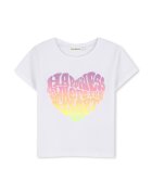 Billieblush Tricou de bumbac cu imprimeu cu inimi - Alb/Galben/Violet