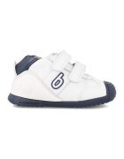 Biomecanics Pantofi sport din piele cu velcro - Albastru inchis/Alb optic