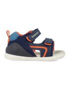 Biomecanics Sandale cu inchidere velcro si garnituri din material textil si piele - Portocaliu/Albastru inchis