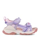Biomecanics Sandale cu talpa demi-wedge si inchidere velcro - Violet deschis/Roz deschis
