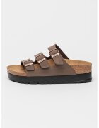 Birkenstock Papuci faltform de piele Florida III - Maro/Maro taupe