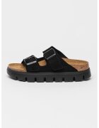 Birkenstock Papuci uni de piele intoarsa Arizona - Negru