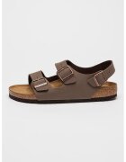 Birkenstock Sandale de piele ecologica cu catarame Milano - Maro/Bronz