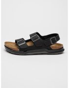 Birkenstock Sandale de piele Milano - Negru/Argintiu