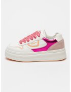 Blauer Pantofi sport cu insertii de piele intoarsa Mery - Alb/Fucsia