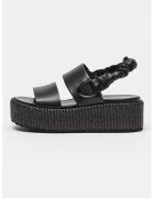 Blauer Sandale wedge din piele ecologica Opal - Negru