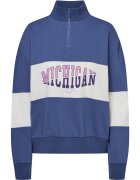 Bloovii Bluza dama half-zip Albastru-alb Giggle - Albastru