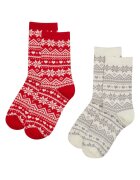Bloovii Sosete dama - de Craciun rosu-alb Hygge - Rosu