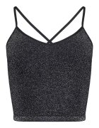 Bloovii Top scurt lucios dama Negru - Negru