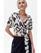 blue shadow Bluza crop cu imprimeu