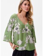 blue shadow Bluza cu decolteu in V cu imprimeu floral