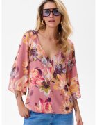 blue shadow Bluza cu decolteu in V si imprimeu floral
