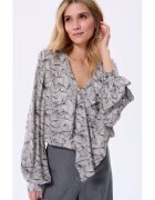 blue shadow Bluza cu decolteu in V si volane Alen