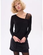 blue shadow Bluza slim fit cu decolteu asimetric