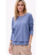 blue shadow Bluza uni cu aspect 2in1 Klarisa