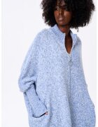 blue shadow Cardigan din amestec de lana cu fermoar Panga -