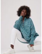 blue shadow Cardigan supradimensionat din amestec de lana cu buzunare -