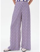 blue shadow Pantaloni cu croiala ampla si model grafic