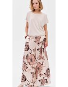 blue shadow Pantaloni palazzo cu model floral si talie elastica