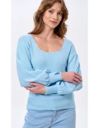blue shadow Pulover cu decolteu patrat Turan - Albastru deschis