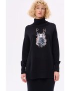 blue shadow Pulover cu model cu ren Lyly - Negru
