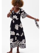 blue shadow Rochie cu imprimeu floral si maneci scurte