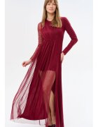 blue shadow Rochie cu segmente drapate si insertii din lurex