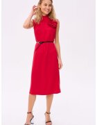 blue shadow Rochie de viscoza cu aplicatie florala 3D Rosali