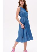blue shadow Rochie evazata din lyocell Viviana
