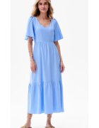 blue shadow Rochie evazata Doris