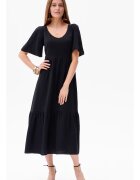 blue shadow Rochie midi evazata cu decolteu in V Doris
