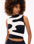 blue shadow Top crop cu guler Deyon