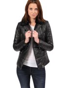 BLUE WELLFORD Jacheta dama piele naturala - neagra -